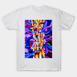 Abstract Multicolored Geometrical Artwork T-Shirt